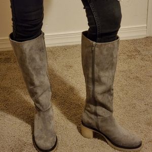 Mi.iM  size 7.5 vegan suede chunky Knee Boot
